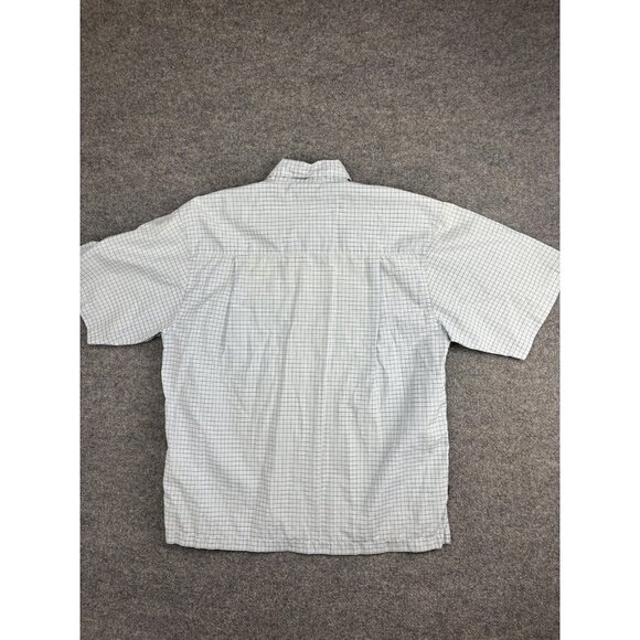 Simms Shirt Mens Large Blue Plaid Button Down Lake Stream Fly Fishing Montana - Picture 6 of 6